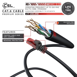 Kabel sieciowy Ethernet RJ45 Cat.6 UTP 15m CSL